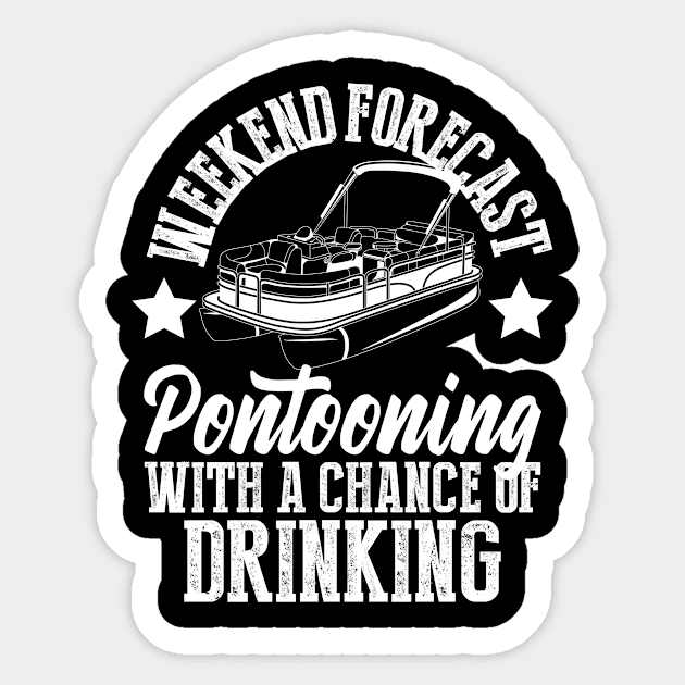 Weekend Forecast Pontooning Sailor Sailboat Boat Sticker by Print-Dinner